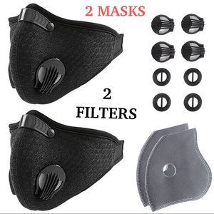 ❗️BLACK 2 valve head wrap face mask- mask